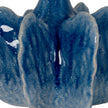 Close-up of the glossy blue glaze on the lobes