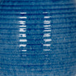 Close-up of the ribbed blue glaze