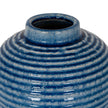 Close-up of the neck and blue ribbed glaze