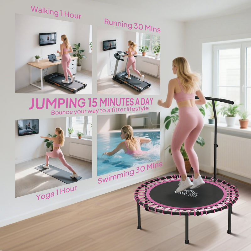 Pink mini fitness trampoline – image 7