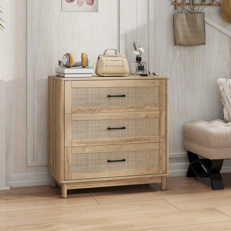 Rattan 3-drawer chest of drawers – image 8