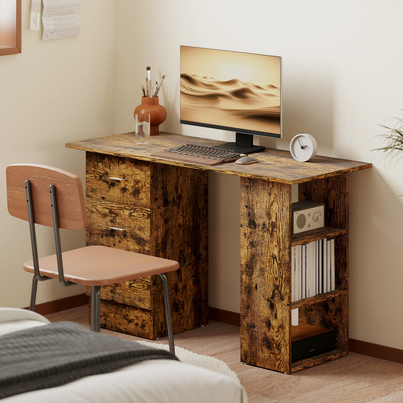 120 cm computer desk – rustic brown – image 10