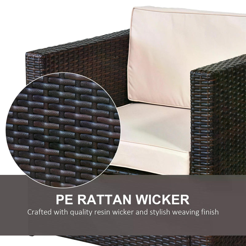 Brown rattan armchair set – image 4