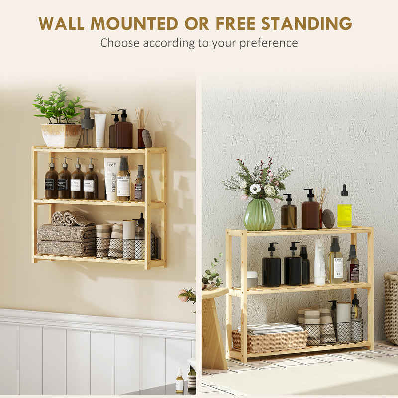 Three-tier bamboo bathroom shelf – image 4