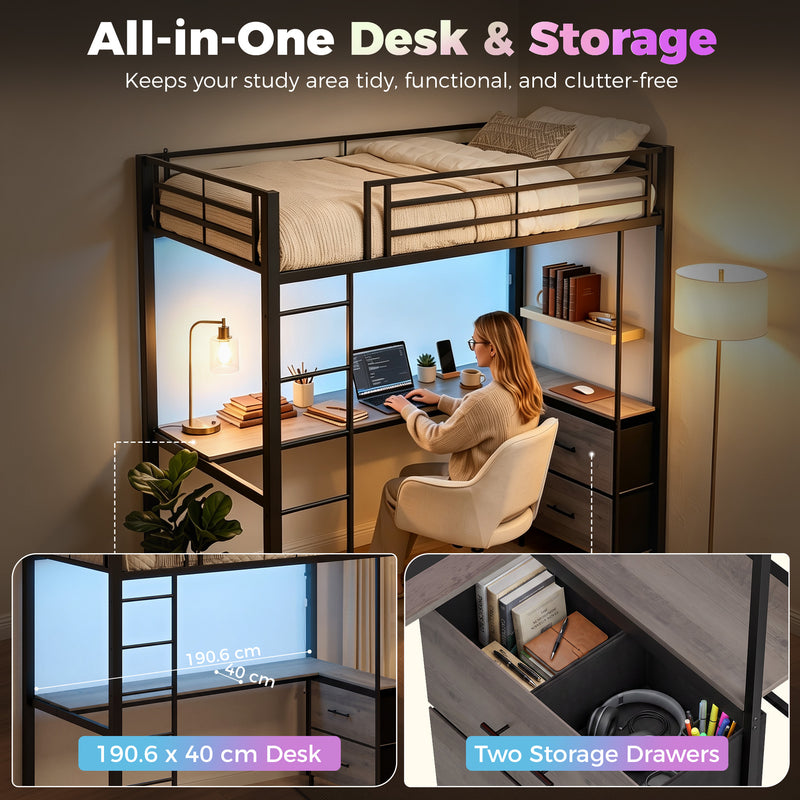 High sleeper with desk – image 7