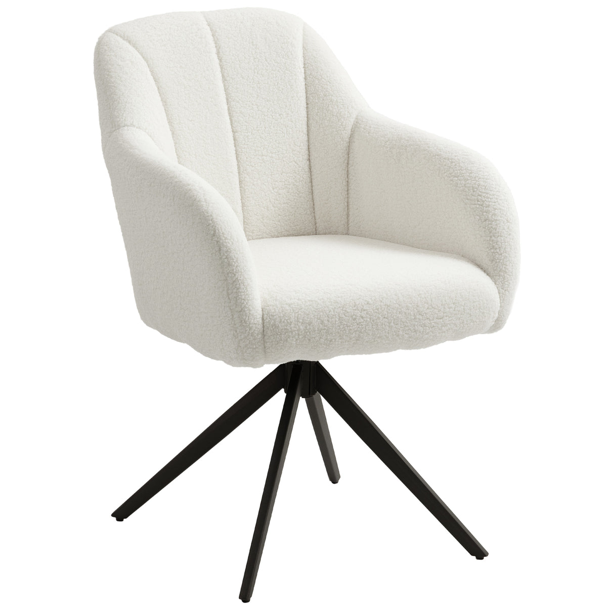 Teddy Fleece 360° Swivel Accent Chair – White
