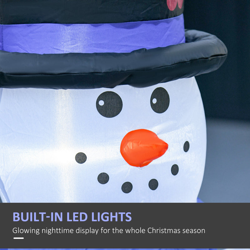 LED lighting on the 4ft snowman family Christmas inflatable