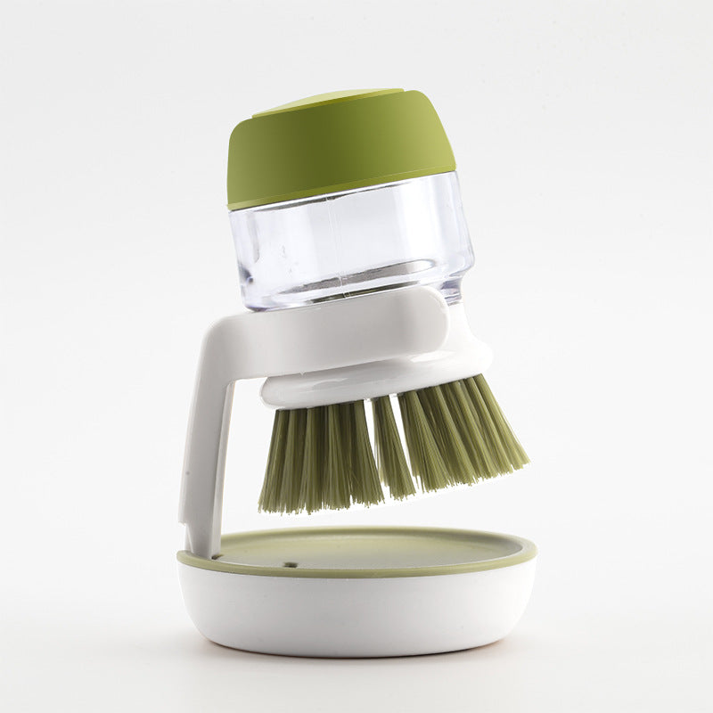 Press-On Kitchen Dish Cleaning Brush - Grey & Green