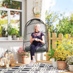 Rattan hanging egg chair – image 2
