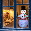 Illustrative Christmas scene with several inflatable decorations