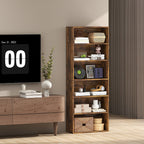 Six Shelf Bookcase - Rustic Brown