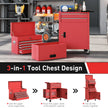 Three-Part Locking Steel Tool Chest on Wheels – Red – image 5 of 9