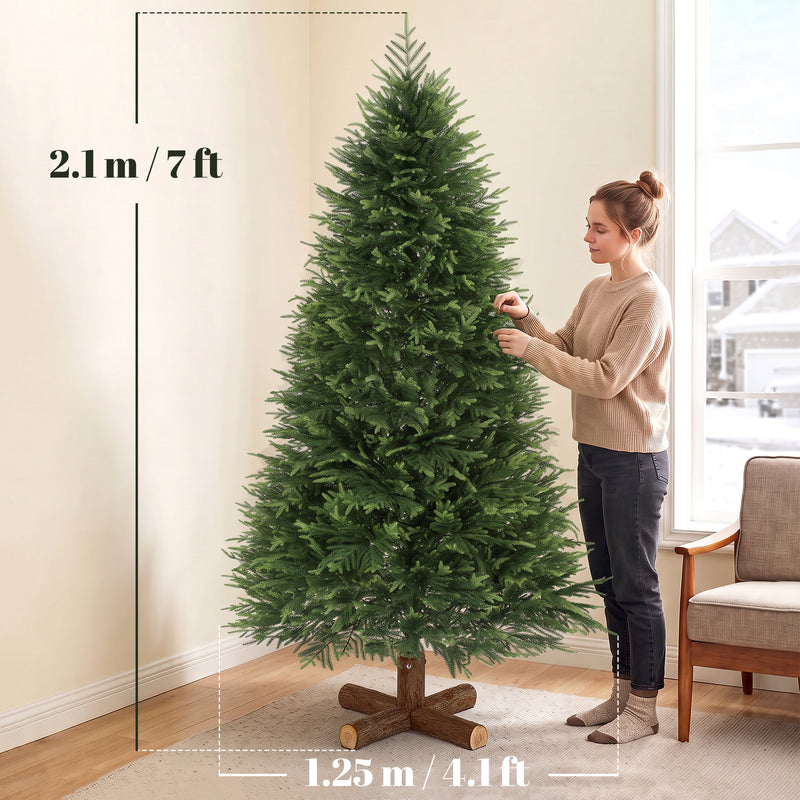 7ft Christmas tree with PE tips and fir wood base – image 3