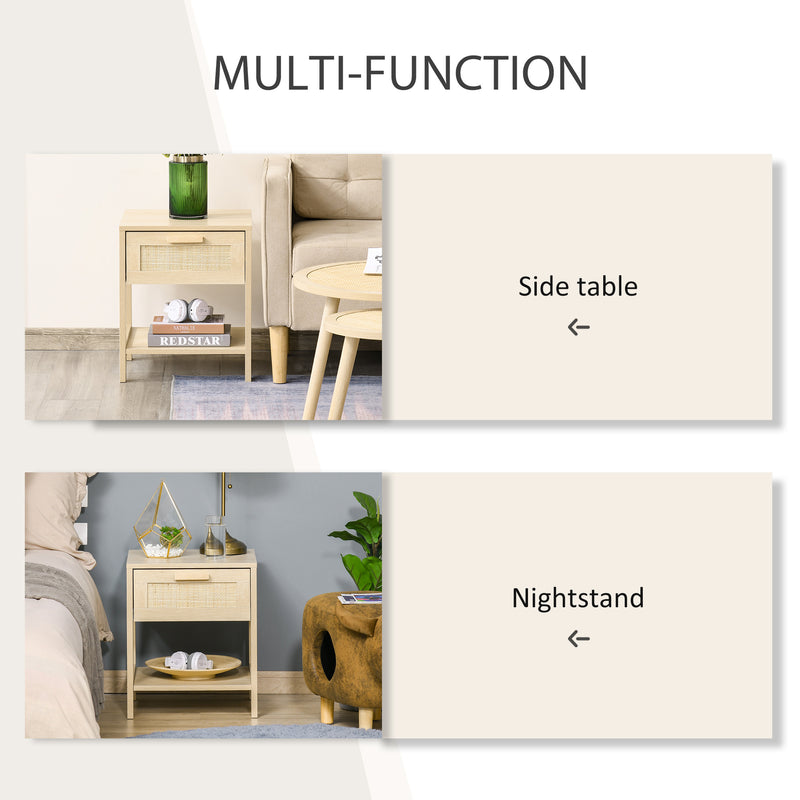 Rattan drawer bedside table – image 7