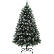 5ft artificial winter pine Christmas tree with snowy tips and pine cones
