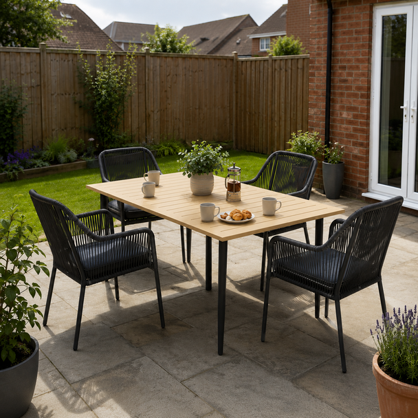 Slatted steel garden table – image 2