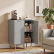 HOMCOM Sideboard Buffet Cabinet, Modern Kitchen Storage Cabinet with Adjustable Shelf and Metal Legs, Grey – view 10