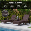 Brown rattan sun lounger set of 2 – image 5