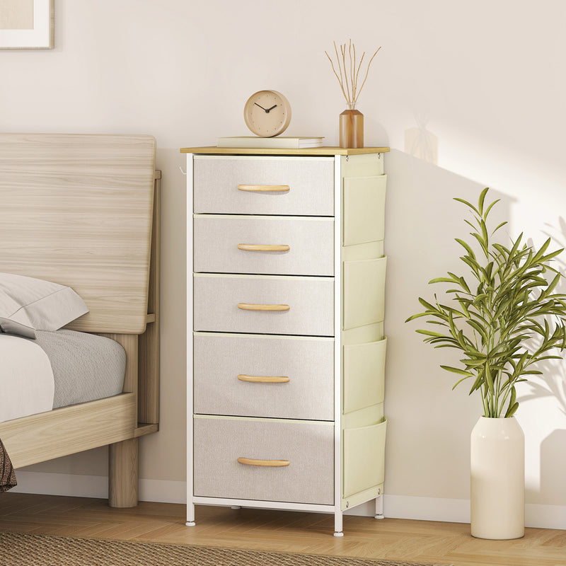 5-drawer fabric chest with side pockets – image 10