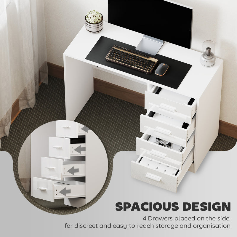 High gloss desk with 4 drawers – image 4
