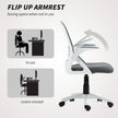 HOMCOM Breathable Mesh Office Chair, Ergonomic Swivel Computer Chair with Flip-up Armrests, Lumbar Back Support for – view 7