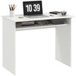 White wood grain 90 cm writing desk with under-desk storage shelf