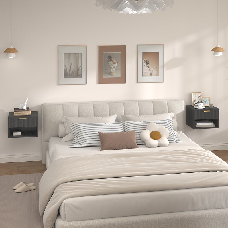 Fluted floating bedside tables – image 8