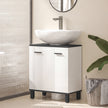 High gloss white and grey under sink cabinet – image 2