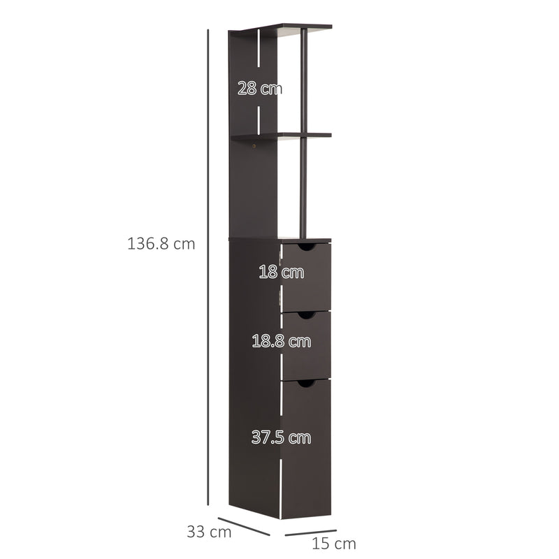 Slim brown bathroom cabinet – image 3