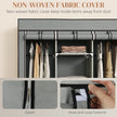 Light grey fabric wardrobe with drawers – image 5