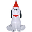 6ft Christmas Puppy Inflatable on a white background