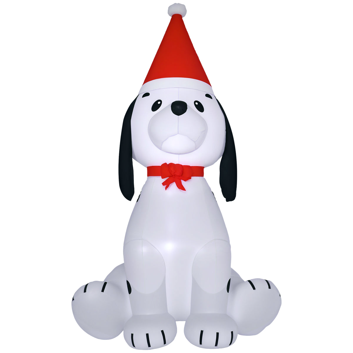 6ft Christmas Puppy Inflatable on a white background