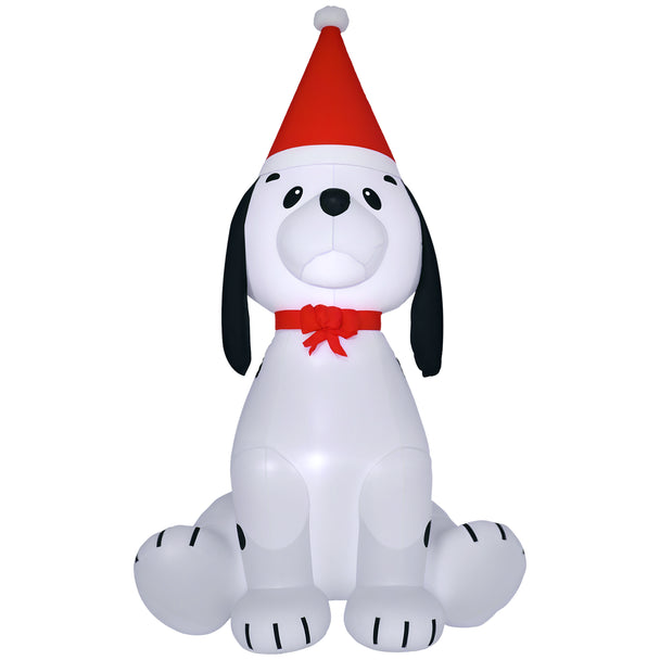 6ft Christmas Puppy Inflatable on a white background