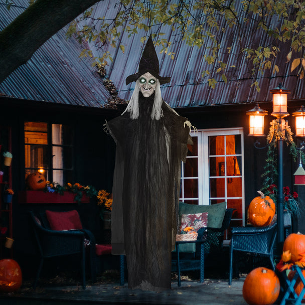 183cm Hanging Witch with Colourful Glowing Eyes & Sound – image 2 of 9