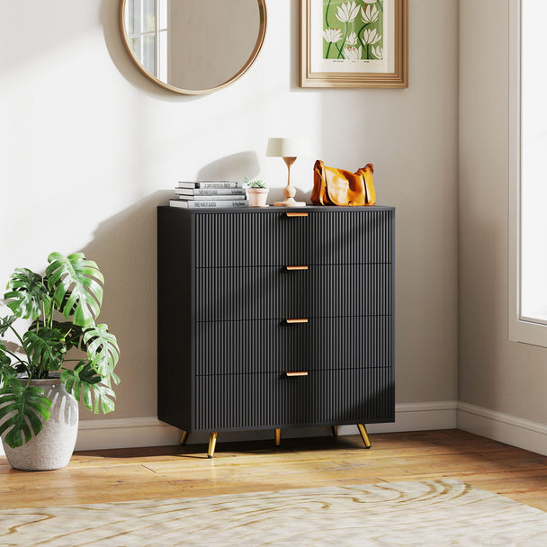 Black 4-drawer chest – image 2
