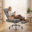 HOMCOM Executive Office Chair Height Adjustable Desk Chair Reclining Flip-up Armrest Footrest, Grey – view 8