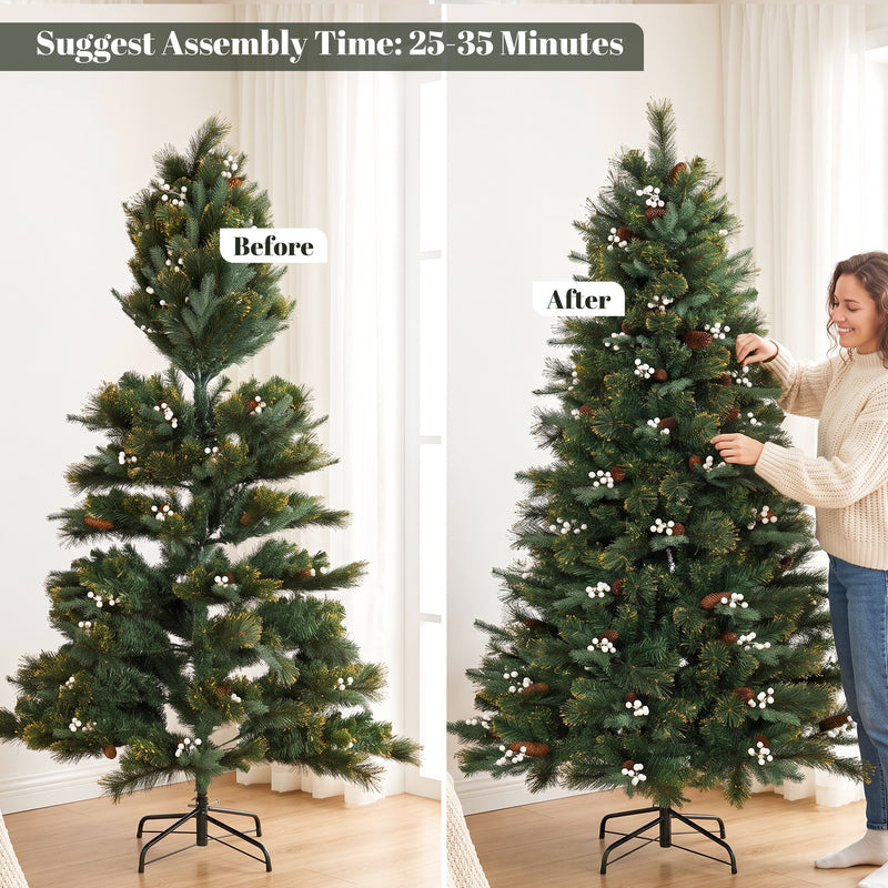 6ft fir Christmas tree with berries – image 7