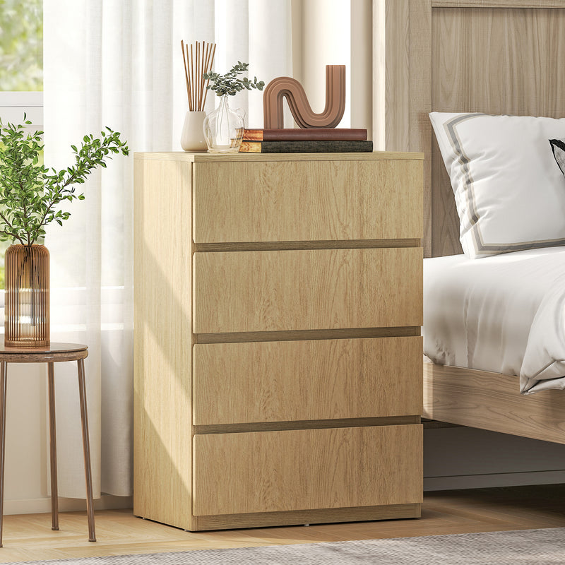 HOMCOM Chest of Drawers, 4-Drawer Storage Cabinets, Modern Dresser, Storage Drawer Unit for Bedroom – view 7