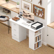 HOMCOM Computer Desk, Home Office Desk, Writing Table, PC Workstation with 3 Storage Shelves and 3 Drawers for Working – view 9