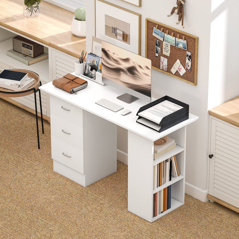 HOMCOM Computer Desk, Home Office Desk, Writing Table, PC Workstation with 3 Storage Shelves and 3 Drawers for Working – view 9
