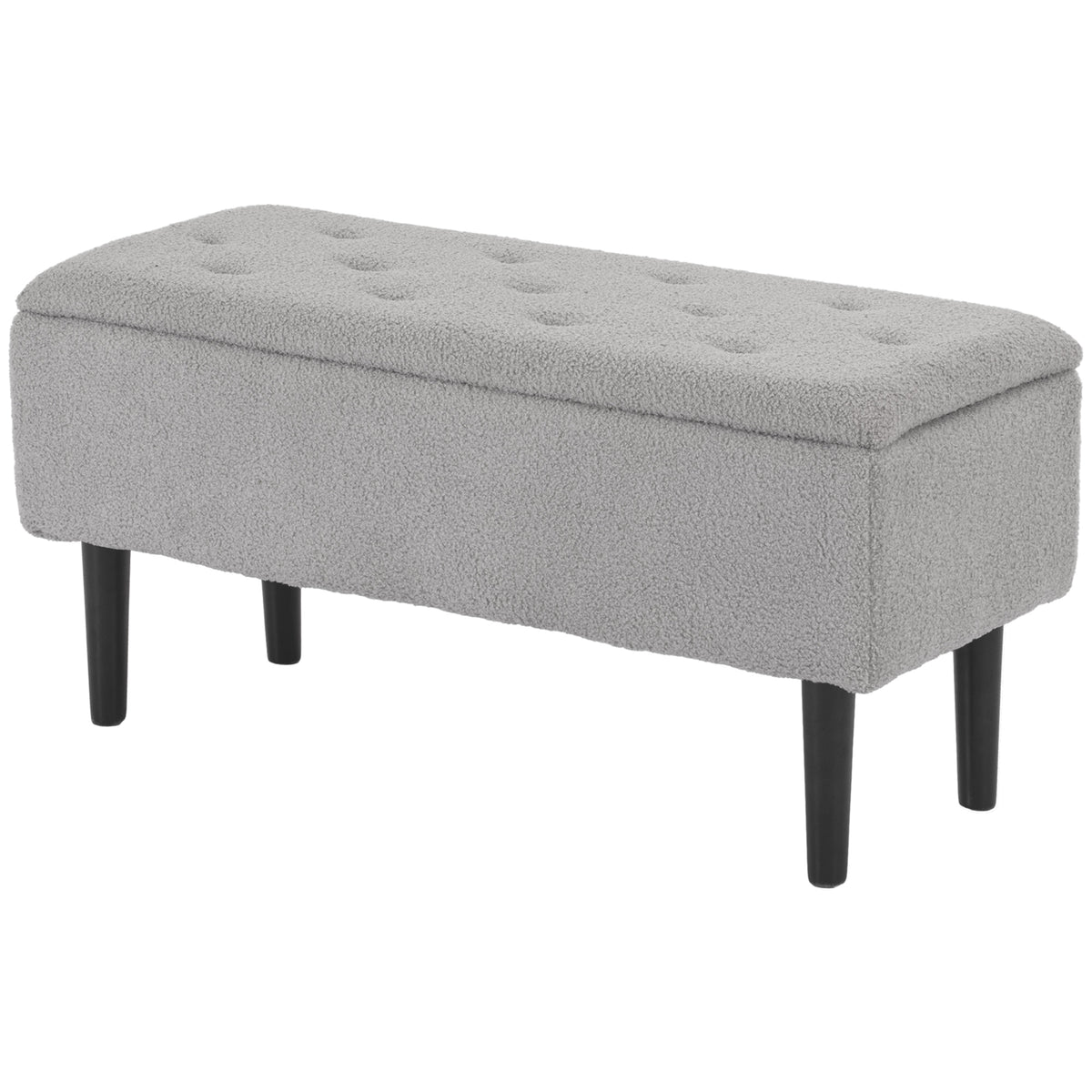 57L Padded Storage Ottoman Bench – Grey