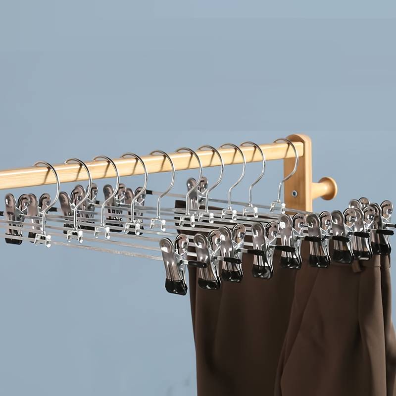 10pcs Non-slip Metal Clothes Hangers with Clips