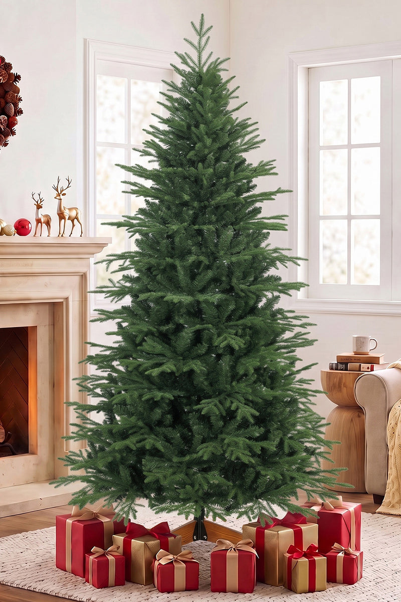 7ft Christmas tree with pine wood stand – image 2