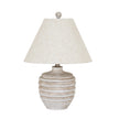 Beacon whitewashed ribbed table lamp with linen shade