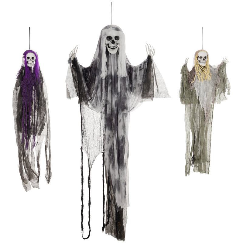 Set of 3 Hanging Skeleton Ghost Decorations – 90/110/170cm – image 1 of 9