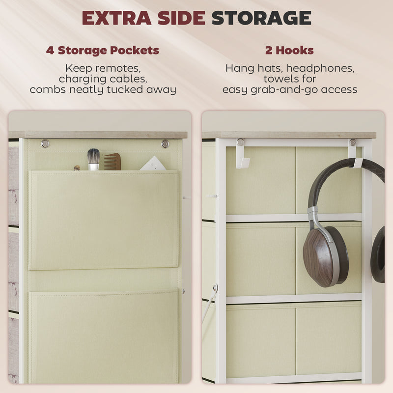 5-drawer fabric chest with side pockets – image 5