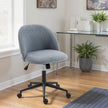 HOMCOM Teddy Fleece Office Chair with Wheels - Grey – view 2