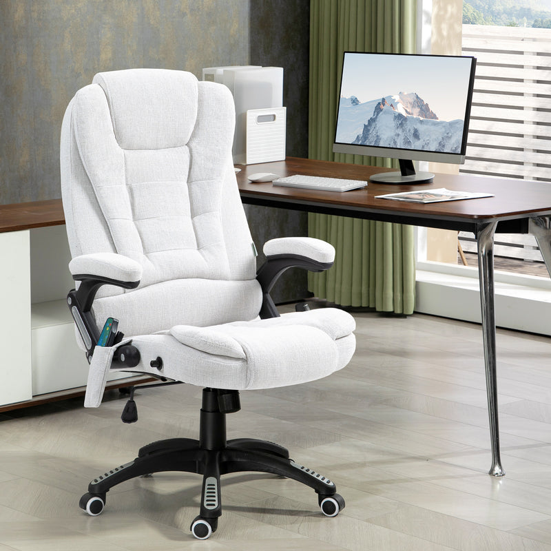 Cream heated massage office chair – image 2