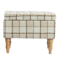 Linen Fabric Upholstered Footstool, Rectangular Storage Stool with Removable Top, Padded Seat and Hidden Space, Brown