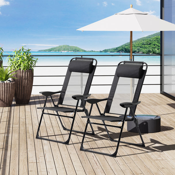 Black folding garden chairs – image 2